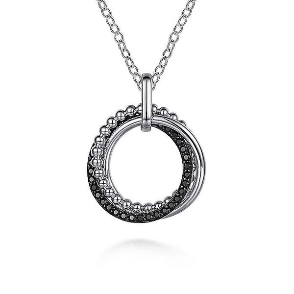 Sterling Silver Black Spinel Circular Bujukan Pendant Necklace Carroll / Ochs Jewelers Monroe, MI
