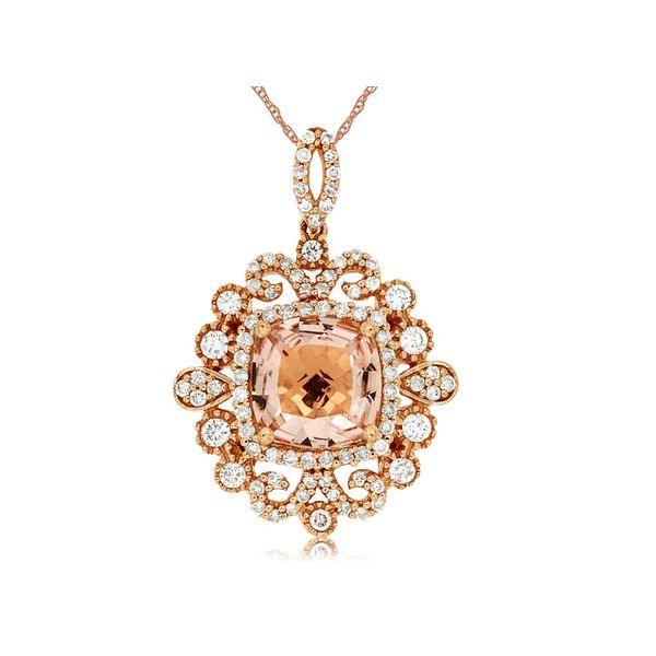Morganite & Diamond Pendant in 14 Karat Carroll / Ochs Jewelers Monroe, MI
