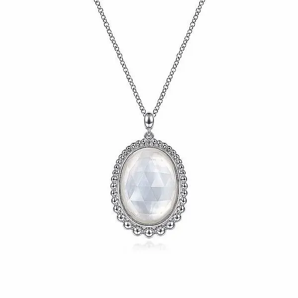 925 Sterling Silver Rock Crystal and White MOP Pendant Necklace Carroll / Ochs Jewelers Monroe, MI