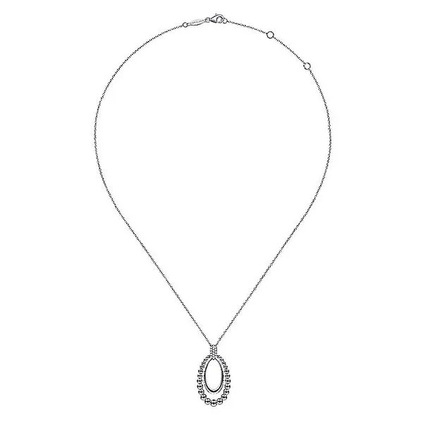 925 Sterling Silver White Sapphire Pendant Necklace Image 2 Carroll / Ochs Jewelers Monroe, MI