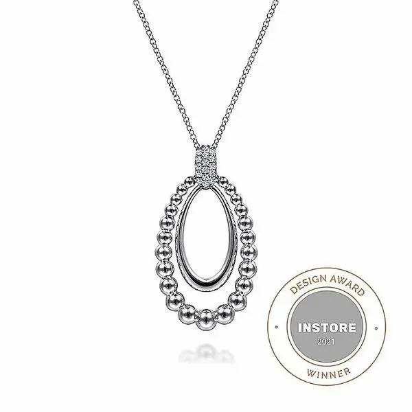 925 Sterling Silver White Sapphire Pendant Necklace Carroll / Ochs Jewelers Monroe, MI