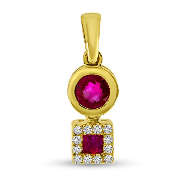 14K Yellow Gold Ruby Drop Pendant Carroll / Ochs Jewelers Monroe, MI