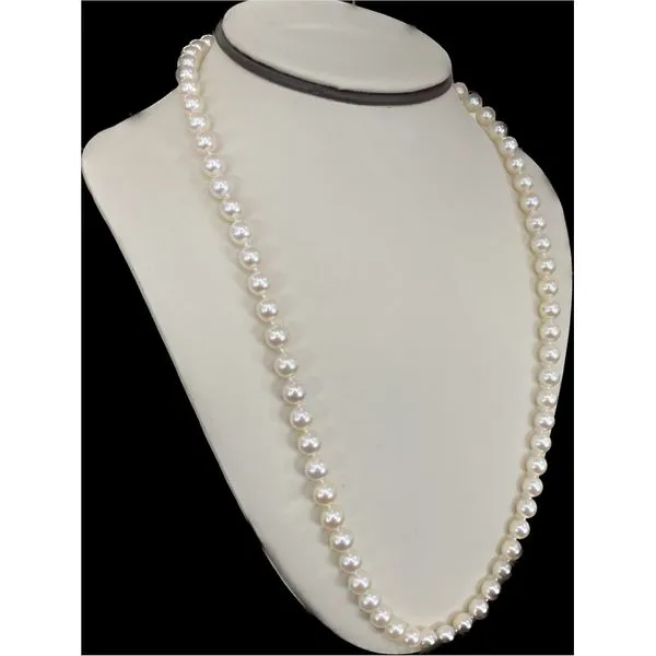 Akoya Pearl Strand 24\ 7.50-7.75mm with 24kt wg Clasp