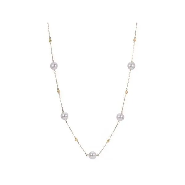 Akoya Pearl and 14kt yellow gold Brilliance Bead Station Necklace Image 2 Carroll / Ochs Jewelers Monroe, MI