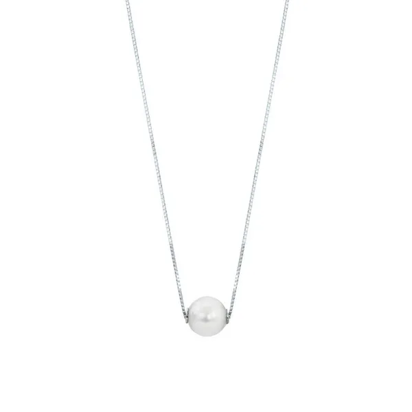 Akoya Pearl Solitaire Pendant in 14kt White Gold Carroll / Ochs Jewelers Monroe, MI