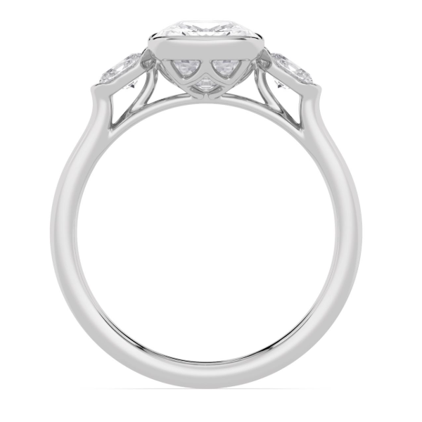 14K White Gold 3 Stone Cushion Diamond Engagement Ring Image 2 Carroll / Ochs Jewelers Monroe, MI