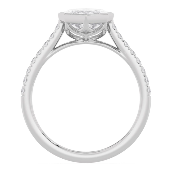 14K White Gold Modified Marquise Step Cut Diamond Engagement Ring Image 2 Carroll / Ochs Jewelers Monroe, MI