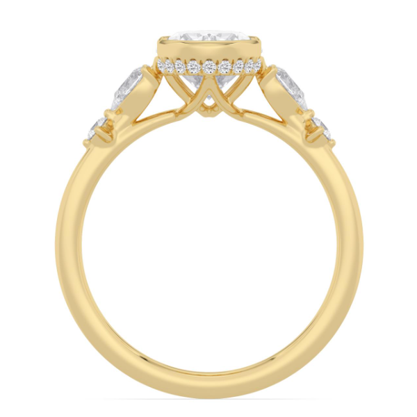 14 Karat Yellow Gold Oval Diamond Engagement Ring Image 2 Carroll / Ochs Jewelers Monroe, MI