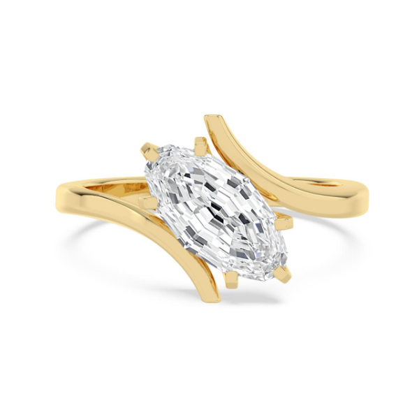 14 Karat Yellow Gold Bypass Oval Diamond Engagement Ring Carroll / Ochs Jewelers Monroe, MI