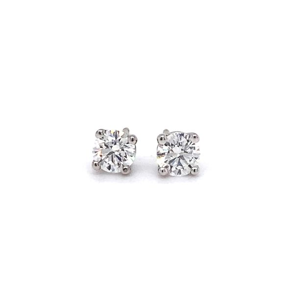 3/4 ctw Round Lab-Grown Diamond Four-Prong Stud Earrings in 14kt White Gold Carroll / Ochs Jewelers Monroe, MI