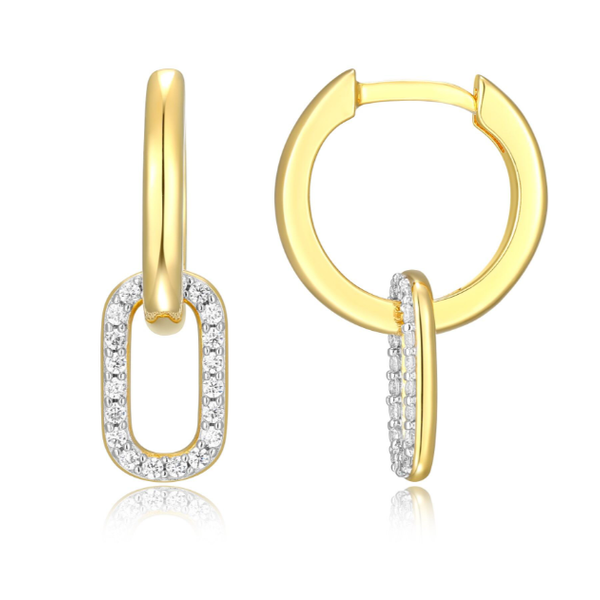 Sterling Silver Oval Drop Huggie Earrings Carroll / Ochs Jewelers Monroe, MI