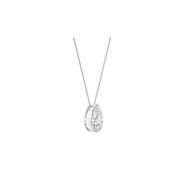 14K White Gold Solitaire Diamond Pendant Image 2 Carroll / Ochs Jewelers Monroe, MI