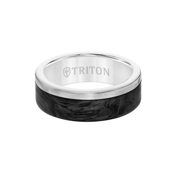 7mm Asymmetric Forged Carbon & Titanium Wedding Ring Carroll / Ochs Jewelers Monroe, MI