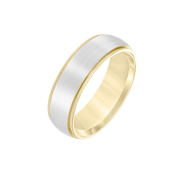 7mm Satin Milgrain-Edge 14kt Gold Wedding Band Image 2 Carroll / Ochs Jewelers Monroe, MI