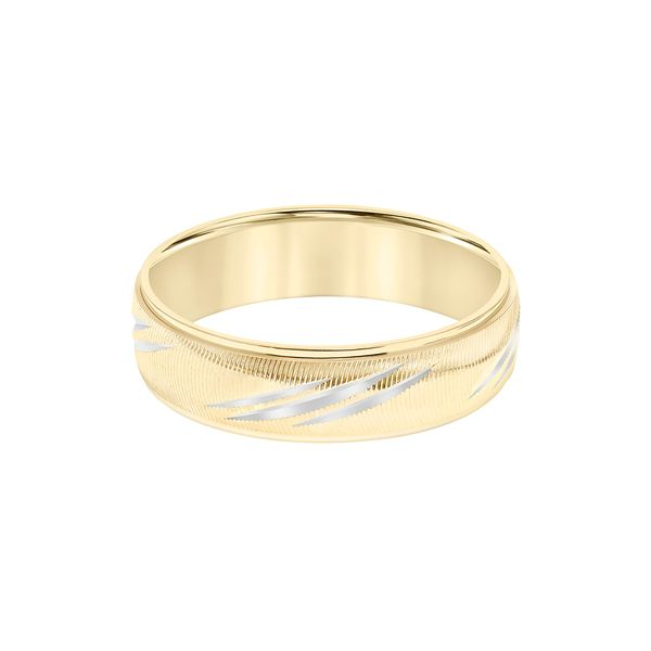 6mm Ribbed Diagonal-Cut 14kt Gold Wedding Band Carroll / Ochs Jewelers Monroe, MI
