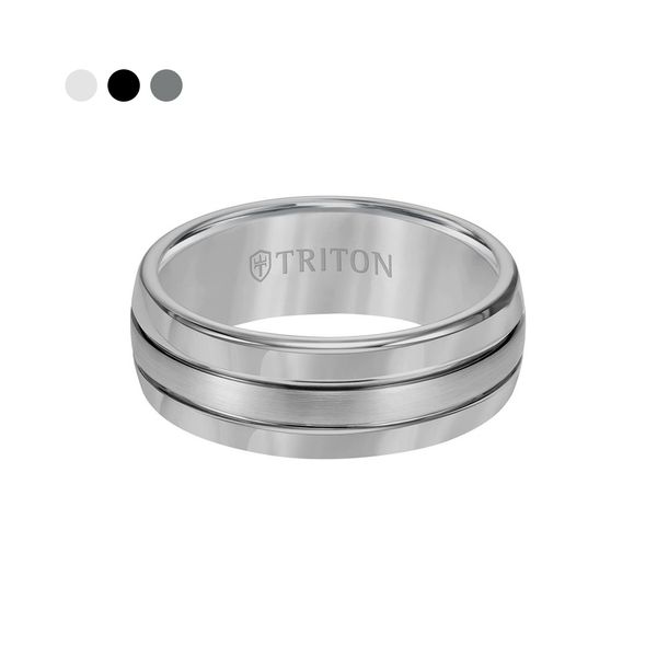 8MM Bright Finish and Edge Tungsten Carbide Ring Carroll / Ochs Jewelers Monroe, MI