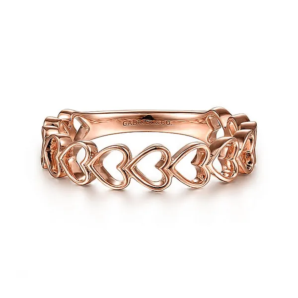 14K Rose Gold Sideways Heart Stackable Ring Carroll / Ochs Jewelers Monroe, MI