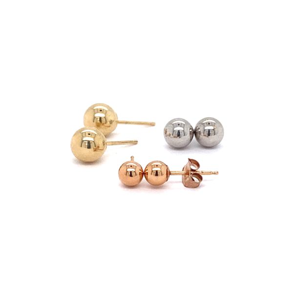 3, 4, & 5 mm Ball Earrings in 14 Karat Carroll / Ochs Jewelers Monroe, MI