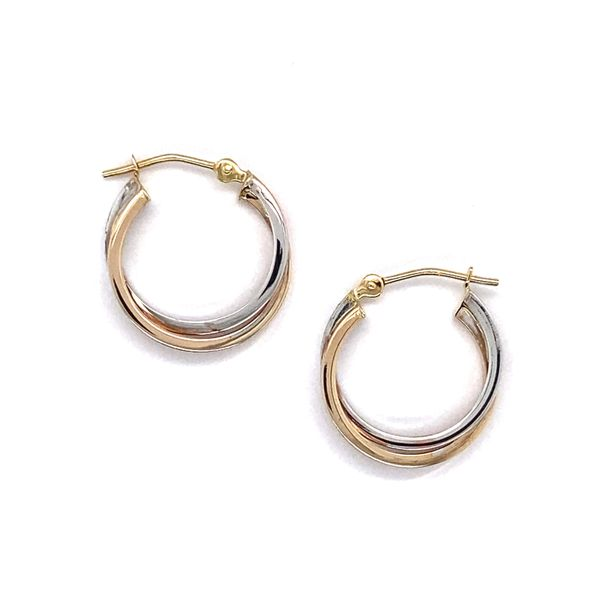 Double Overlap Hoop Earrings in 14 Karat Carroll / Ochs Jewelers Monroe, MI