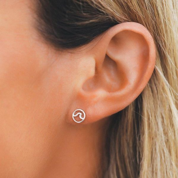 Circle Wave Stud Earrings Image 2 Carroll / Ochs Jewelers Monroe, MI