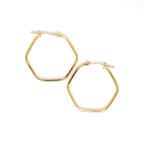 25.5 mm Hexagon Hoop Earrings in 14 Karat Carroll / Ochs Jewelers Monroe, MI