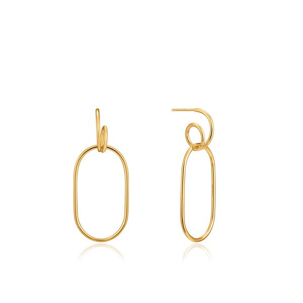 Gold Spiral Oval Hoop Earrings Carroll / Ochs Jewelers Monroe, MI