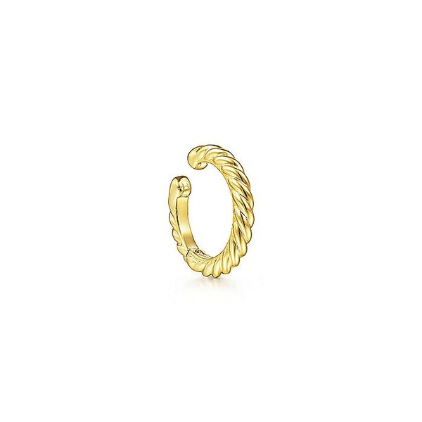 14K Yellow Gold 13MM Rope Single Cuff Earrings Carroll / Ochs Jewelers Monroe, MI