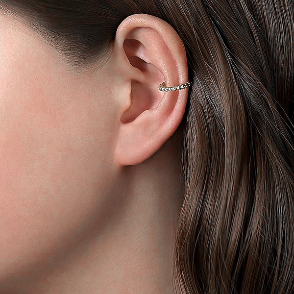 14K White Gold 13.5mm Bujukan Single Cuff Earring Image 2 Carroll / Ochs Jewelers Monroe, MI
