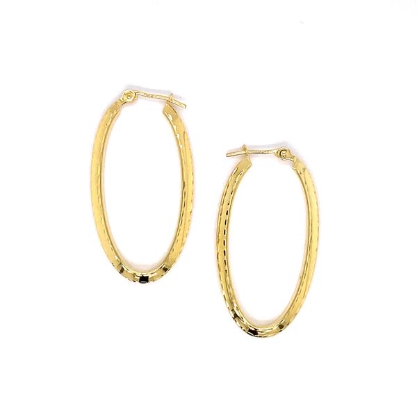 30x15 mm Oval Hoop Earrings in 14 Karat Carroll / Ochs Jewelers Monroe, MI