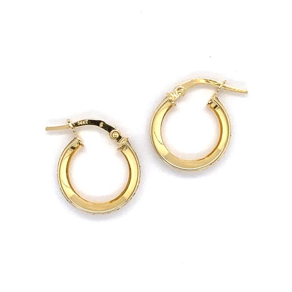 14x2.5 mm Glitter Hoop Earrings in 14 Karat Carroll / Ochs Jewelers Monroe, MI