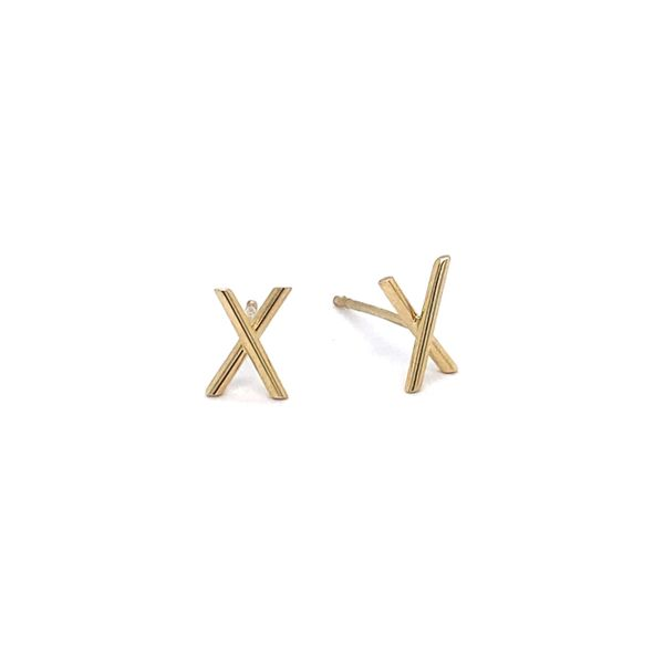 X Stud Earrings in 14 Karat Carroll / Ochs Jewelers Monroe, MI