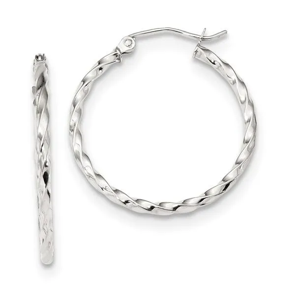 25 x 2 mm Twisted Hoop Earrings in 10 Karat Carroll / Ochs Jewelers Monroe, MI