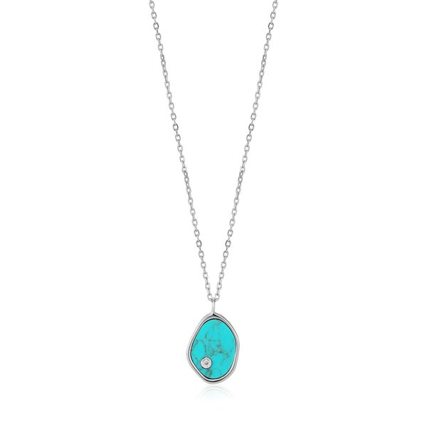 Silver Tidal Turquoise Necklace Carroll / Ochs Jewelers Monroe, MI