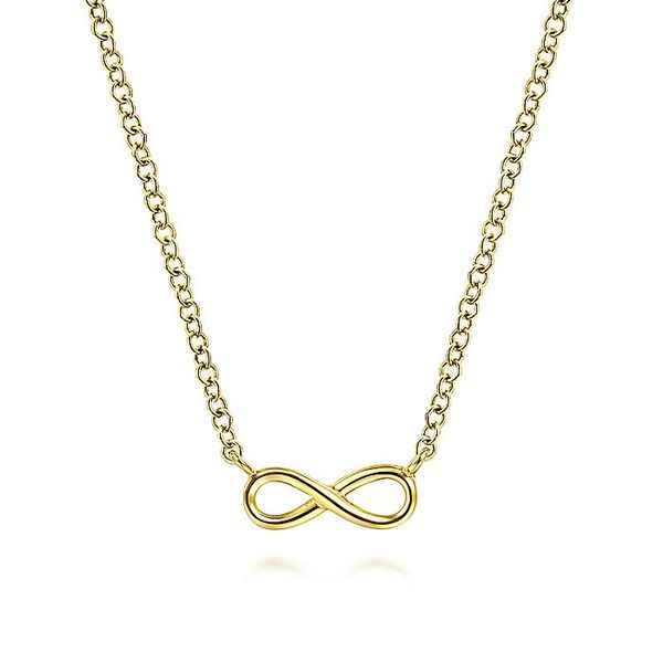 14K Yellow Gold Infinity Pendant Necklace Carroll / Ochs Jewelers Monroe, MI