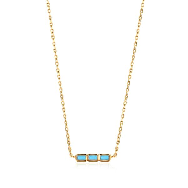 Turquoise Gold Bar Necklace Carroll / Ochs Jewelers Monroe, MI