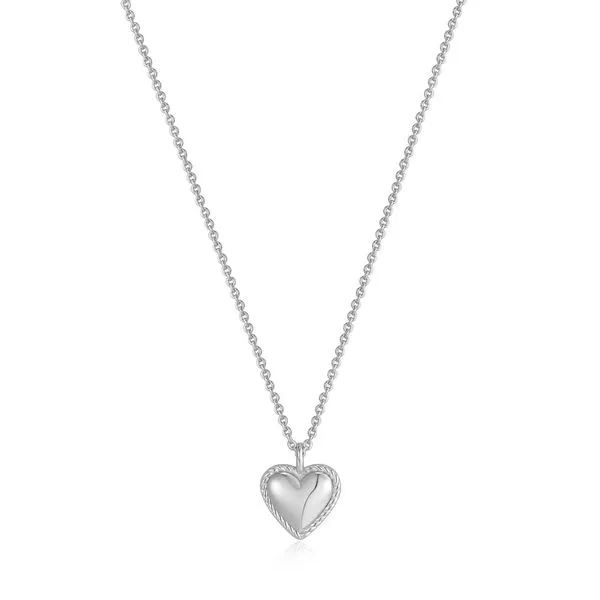 Silver Rope Heart Pendant Necklace Carroll / Ochs Jewelers Monroe, MI