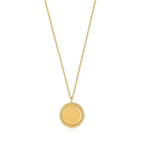 Gold Rope Disc Necklace Carroll / Ochs Jewelers Monroe, MI