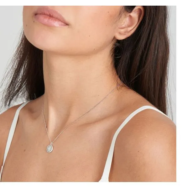 Silver Mother of Pearl Sun Pendant Necklace Image 2 Carroll / Ochs Jewelers Monroe, MI