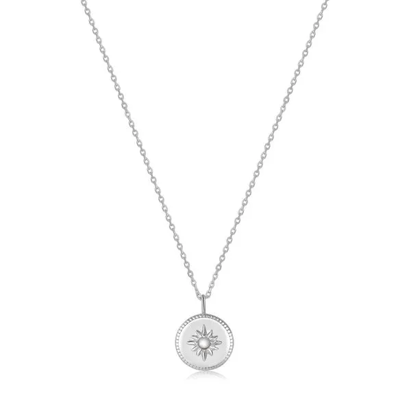 Silver Mother of Pearl Sun Pendant Necklace Carroll / Ochs Jewelers Monroe, MI