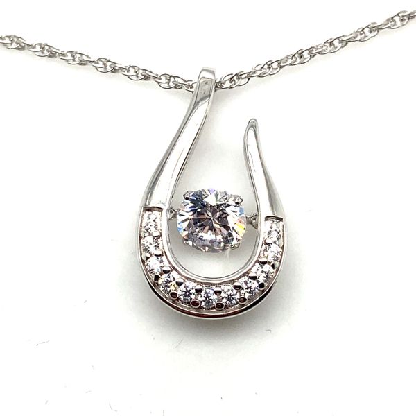 Sterling Silver CZ & Synthetic April Twinkle Pendant Carroll / Ochs Jewelers Monroe, MI