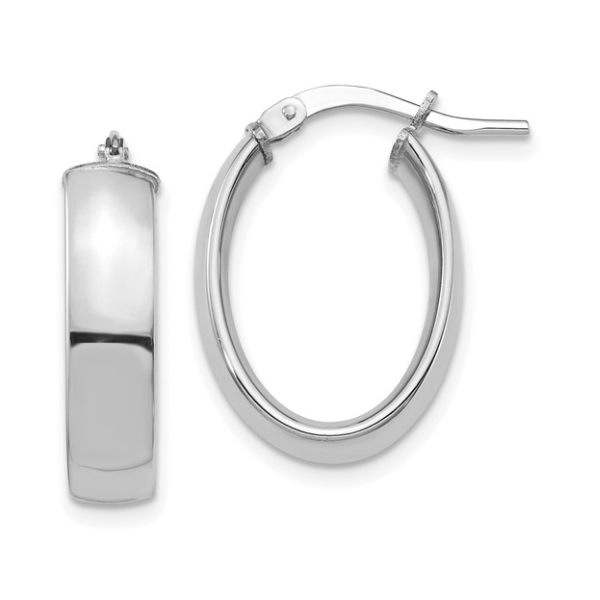 White Gold Oval Hoop Earrings Carroll / Ochs Jewelers Monroe, MI