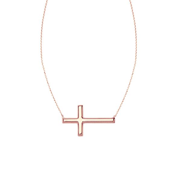 Sideway Cross Necklace In Sterling Silver Carroll / Ochs Jewelers Monroe, MI