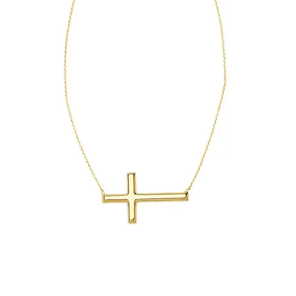 Sideway Cross Necklace In Sterling Silver Carroll / Ochs Jewelers Monroe, MI