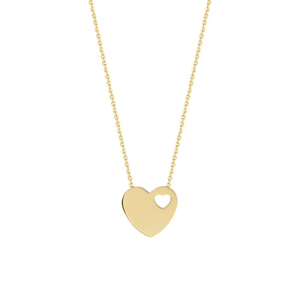 Cut Out Heart Necklace In 14 Karat Carroll / Ochs Jewelers Monroe, MI