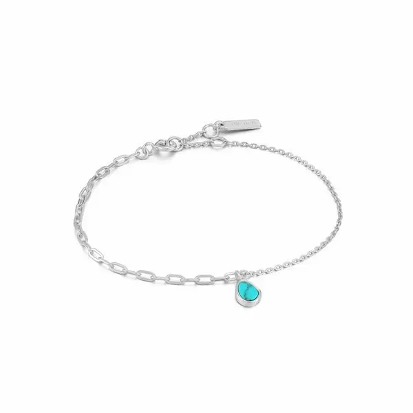 Silver Tidal Turquoise Mixed Link Bracelet Carroll / Ochs Jewelers Monroe, MI