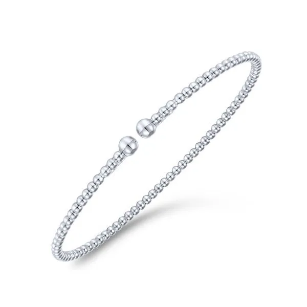 Split 14K White Gold Beaded Bujukan Bangle Image 2 Carroll / Ochs Jewelers Monroe, MI