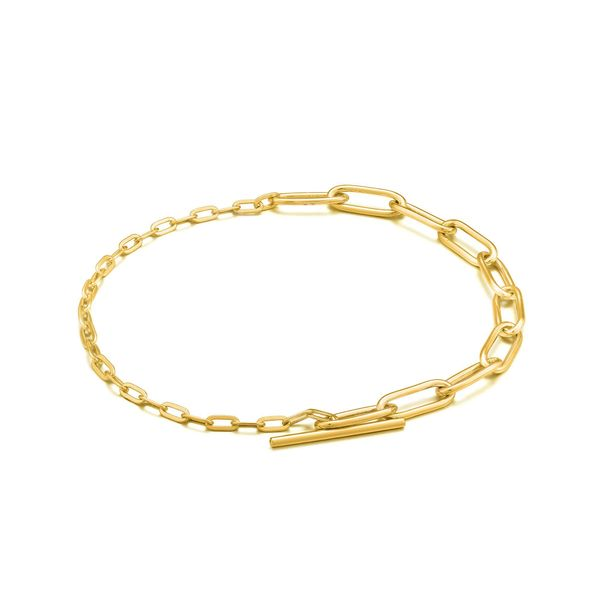 Gold Mixed Link T-bar Bracelet Carroll / Ochs Jewelers Monroe, MI