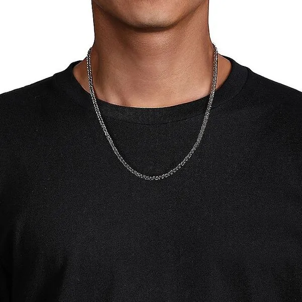 22 Inch 925 Sterling Silver Mens Wheat Chain Necklace Image 3 Carroll / Ochs Jewelers Monroe, MI