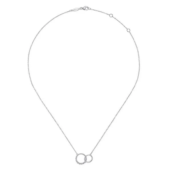 925 Sterling Silver Bujukan Beaded Double Circle Necklace Image 2 Carroll / Ochs Jewelers Monroe, MI