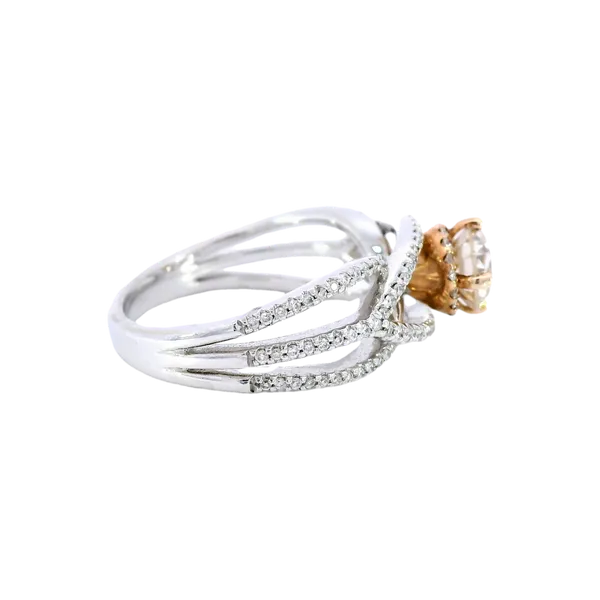 14K Two-Tone Gold Diamond Engagement Ring Image 4 Carroll's Jewelers Fort Lauderdale, FL